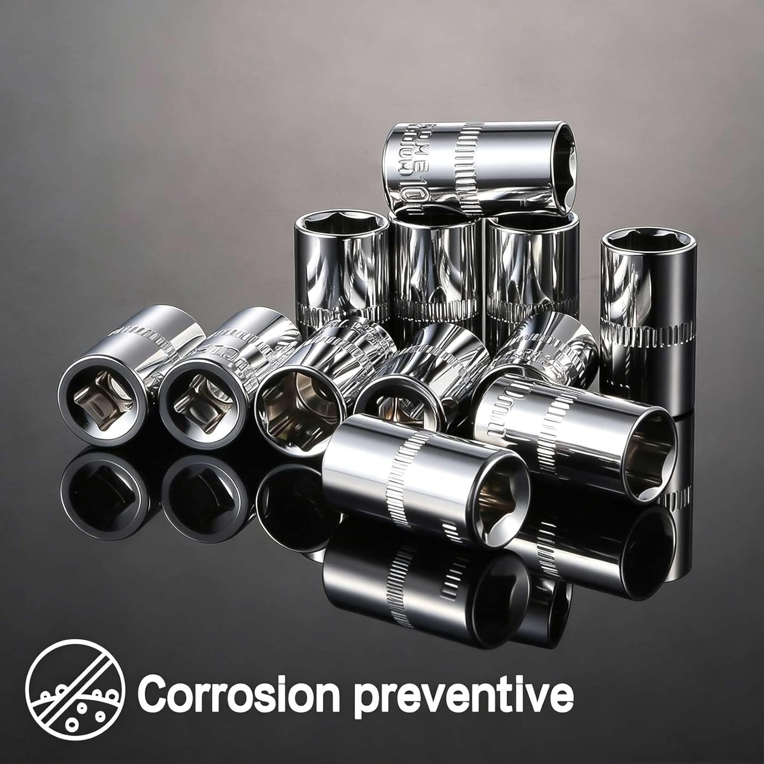 2Pcs Shallow Socket 1/4 Inch Drive 10mm socket 6 Point -CORROSION RESISTANCE