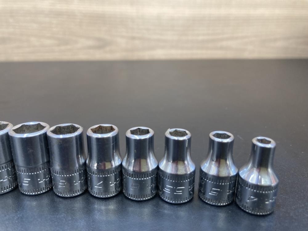 Snap-on TMM Series 1/4″ Drive 6pt Metric Shallow Socket 13pc Set [Used]