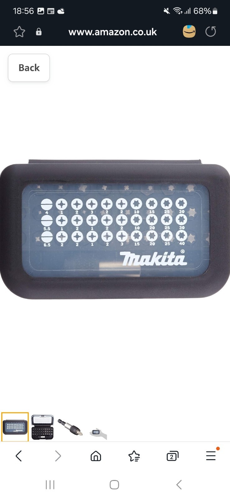 Makita D-30667 30pc Screwdriver Bit Set PH PZ Torx Drill Driver Case Holder