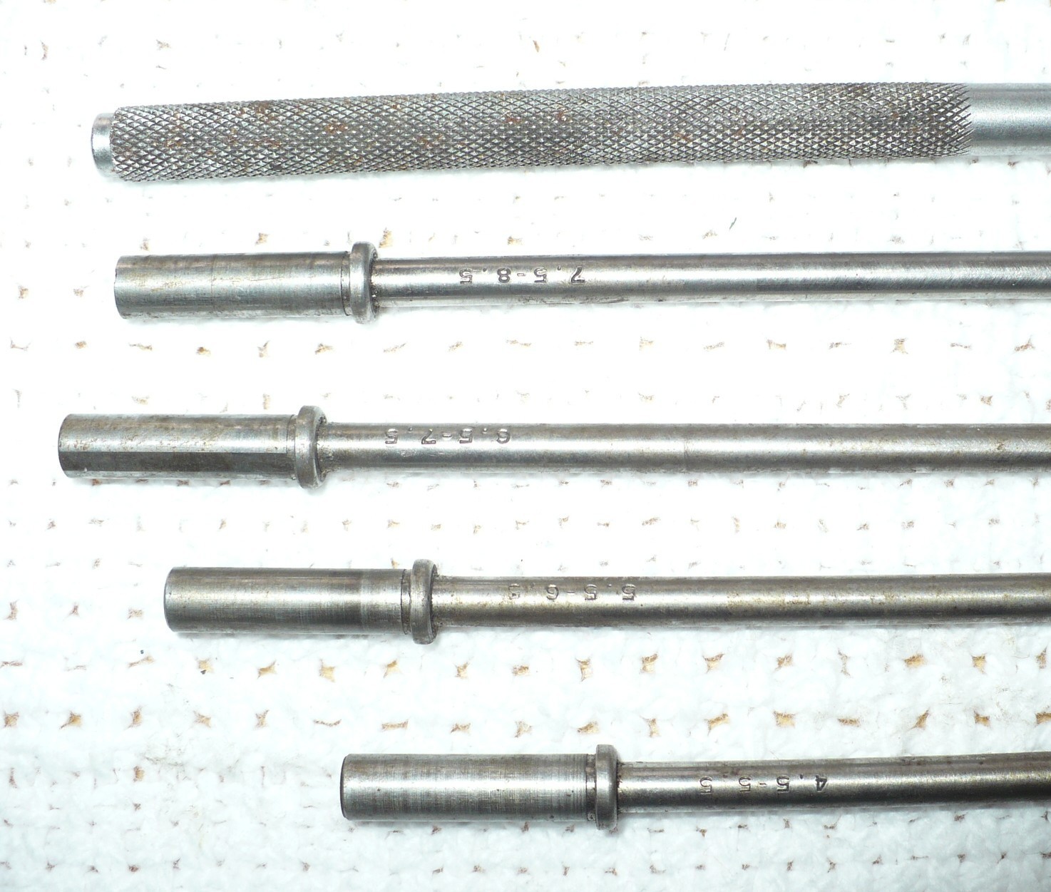 Vintage Tumico Inside Tubular Measuring Rods for 1-85 Micrometer Set 4.5 to 8.5