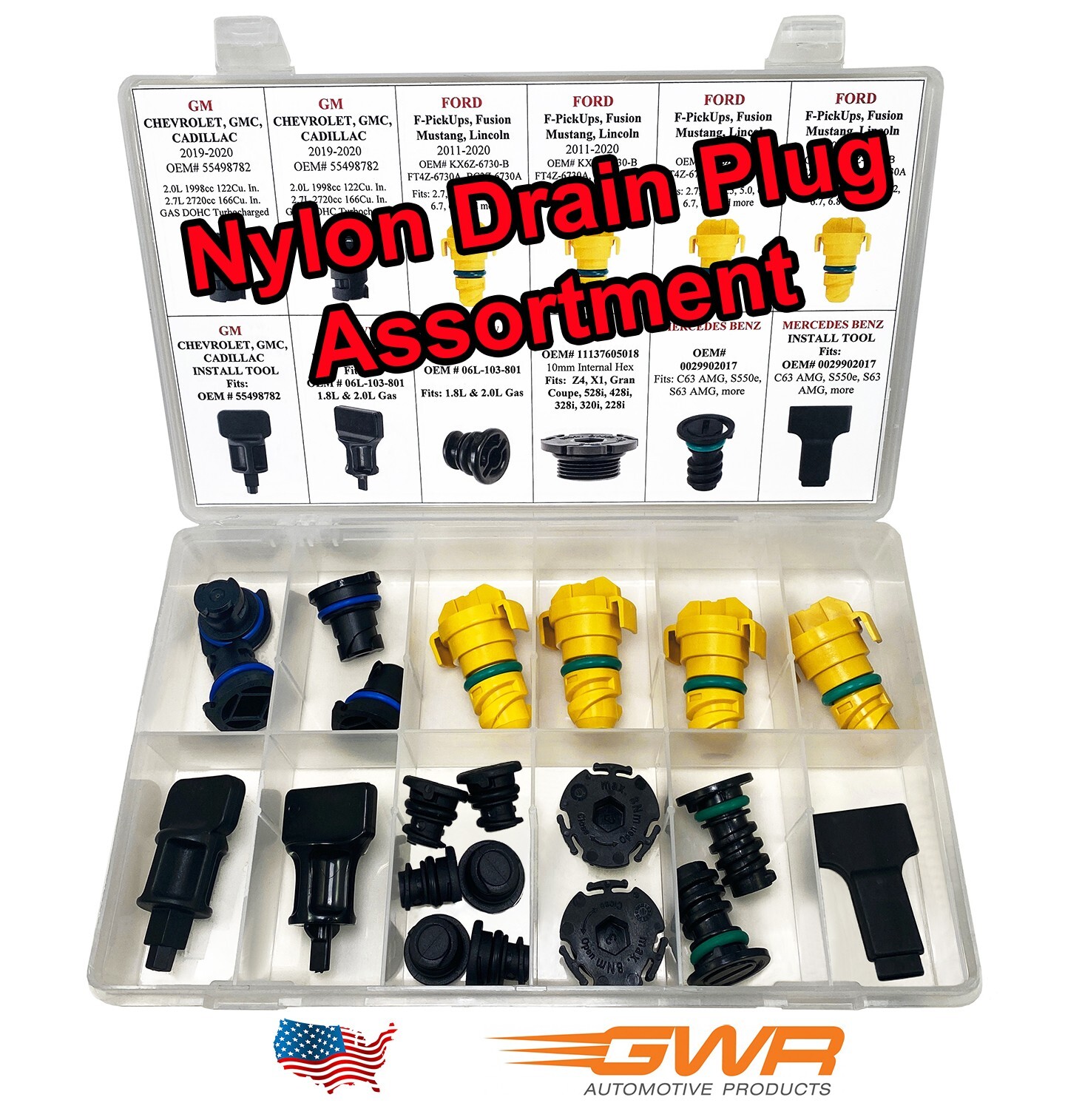 OIL DRAIN PLUG Assortment “Nylon OE Twist & Lock» w/ INSTALL TOOLS ($150 Value)