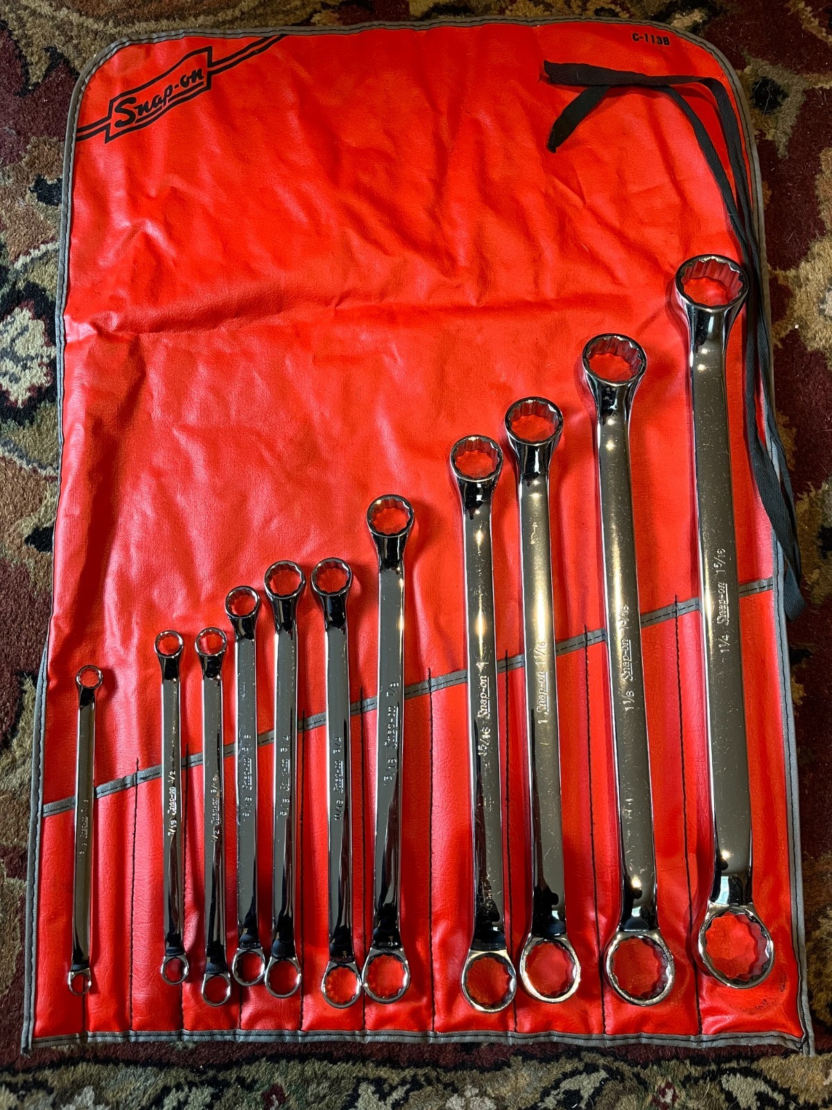 NOS Snap-On 11-Pc SAE 10° Offset Double Box End Wrench Set 1/4″ – 1-5/16″ USA