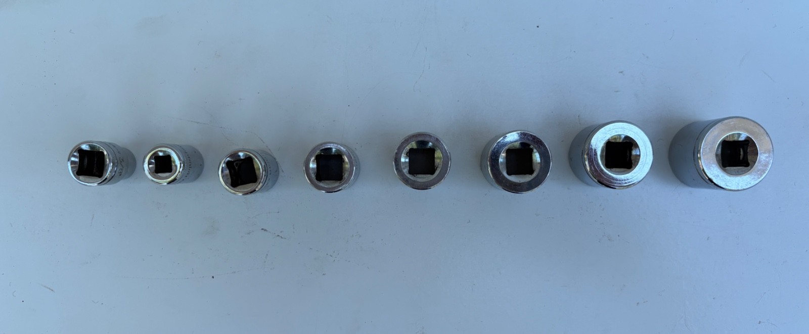 Vintage Companion (SEARS) 3/8″ Drive Shallow SAE Sockets 12 point – 9 Pieces
