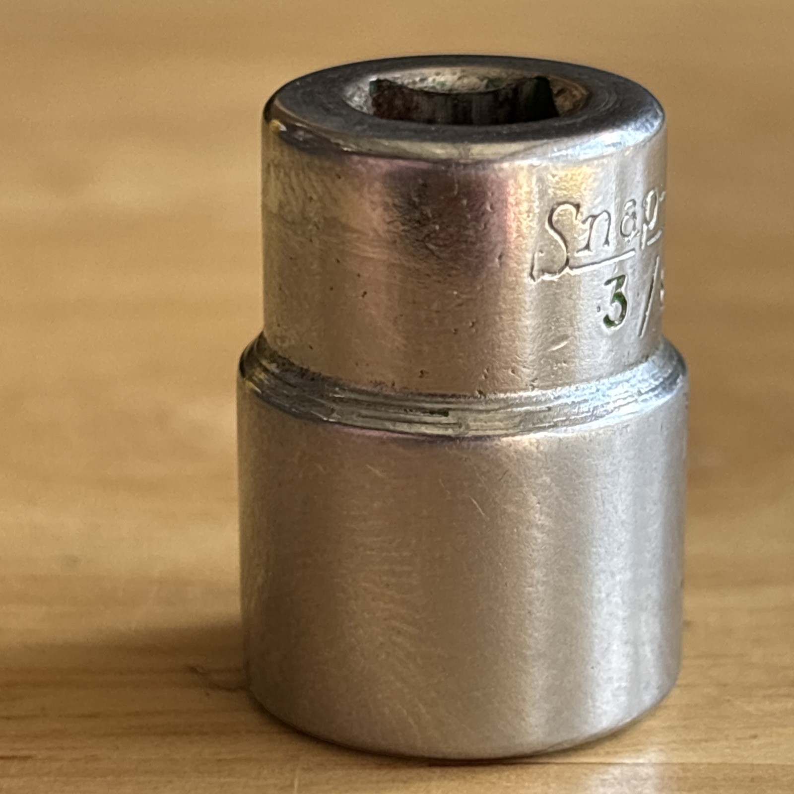 Snap On 3/8″ Shallow Socket 1/4″ Drive Double Square 8 Point MV412 Vtg USA