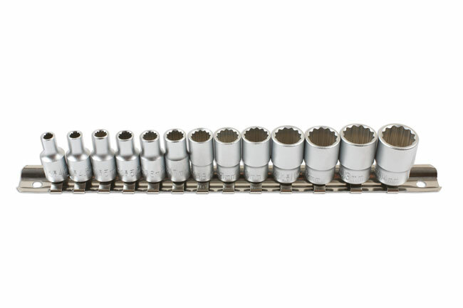 Laser 7590 Bi-Hex Standard Socket Set 13pc 1/4″D 4-14mm