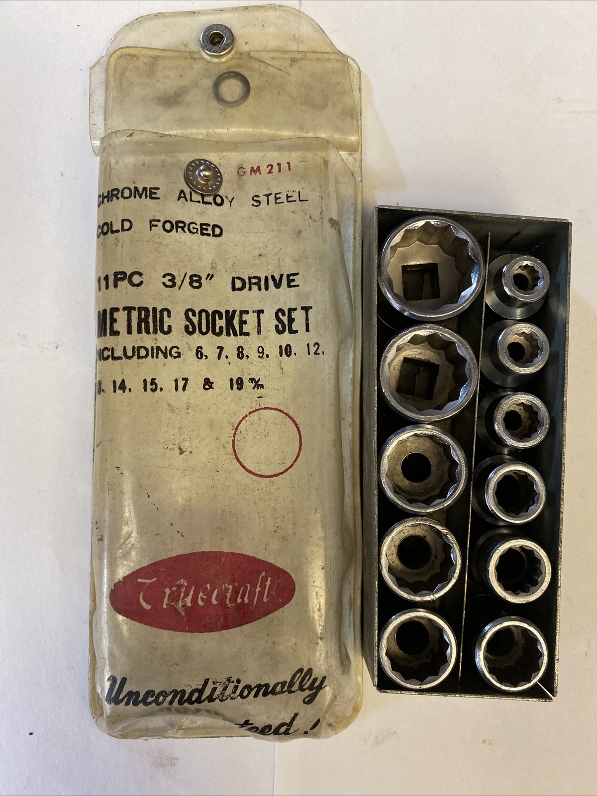 Truecraft Tools CM211 3/8” Drive Metric Socket Set Of 11 Medal Case 12 Point VTG