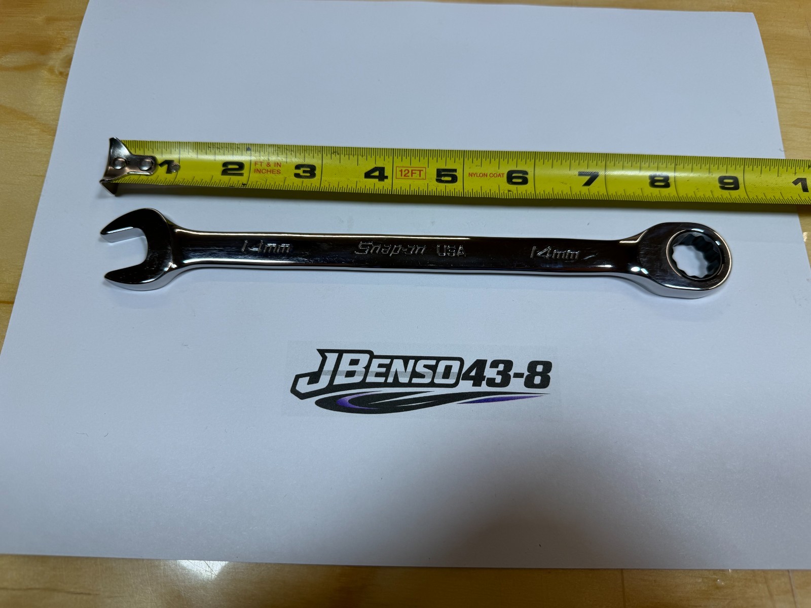 Snap-on Tools NOS 14mm Metric 0° Non-Reversing Ratcheting Combo Wrench OXRM14