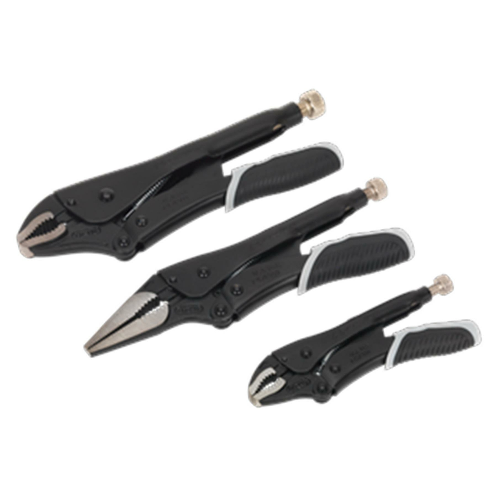 Sealey AK6863B Premier Black Locking Pliers Set of 3 PC Traditional Style