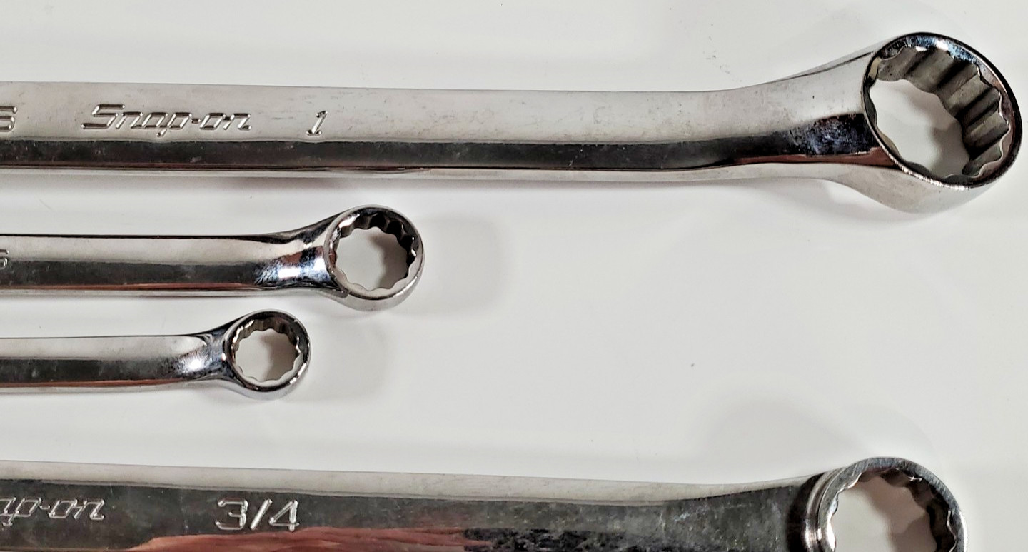 Snap-on Set Of 6 Double Box Wrenches 3 Flank 3/8 to 1 & 3 Offset 3/8 to 3/4