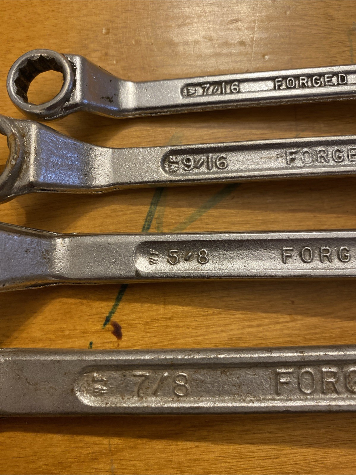 Lot Four Companion Offset Boxed Wrenches 3/8, 7/16, 1/2, 9/16, 5/8, 7/8, 13/16