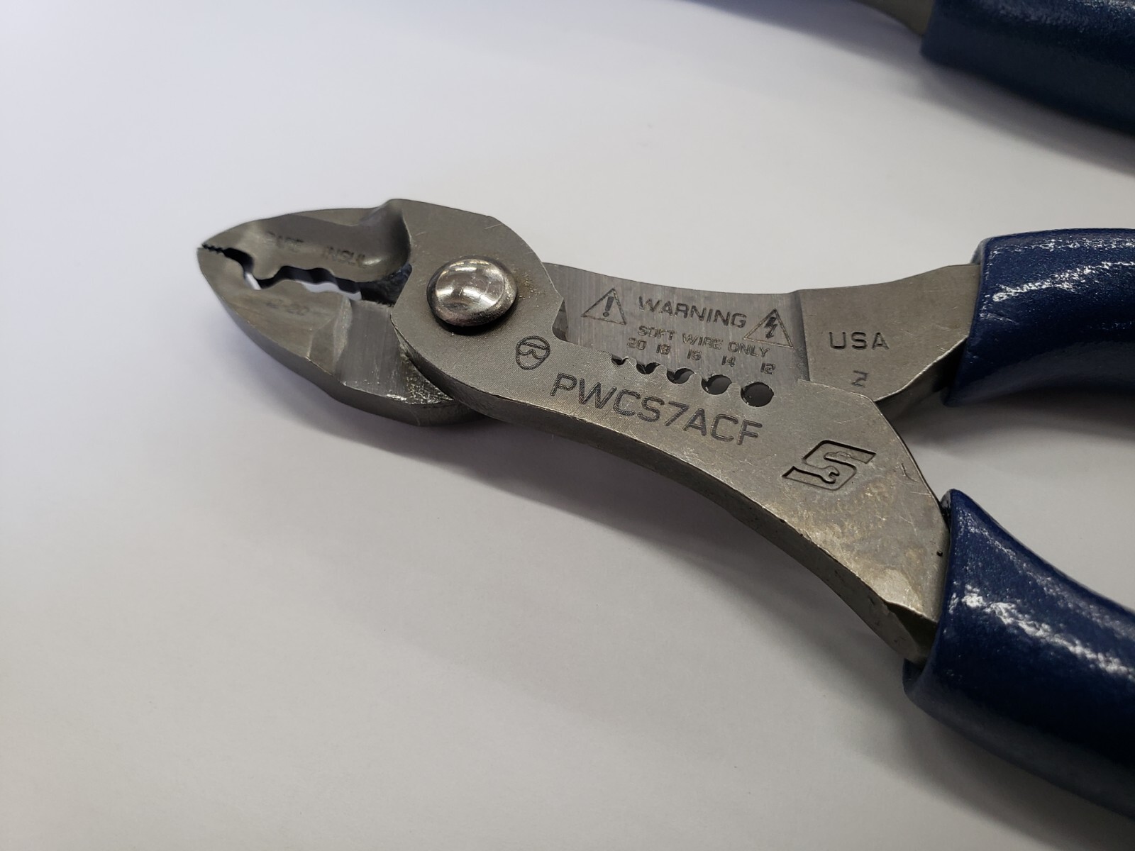 Snap-on Tools POWER BLUE 2pc Soft Grip 7″ & 9″ Wire Stripper Cutter Crimper Set
