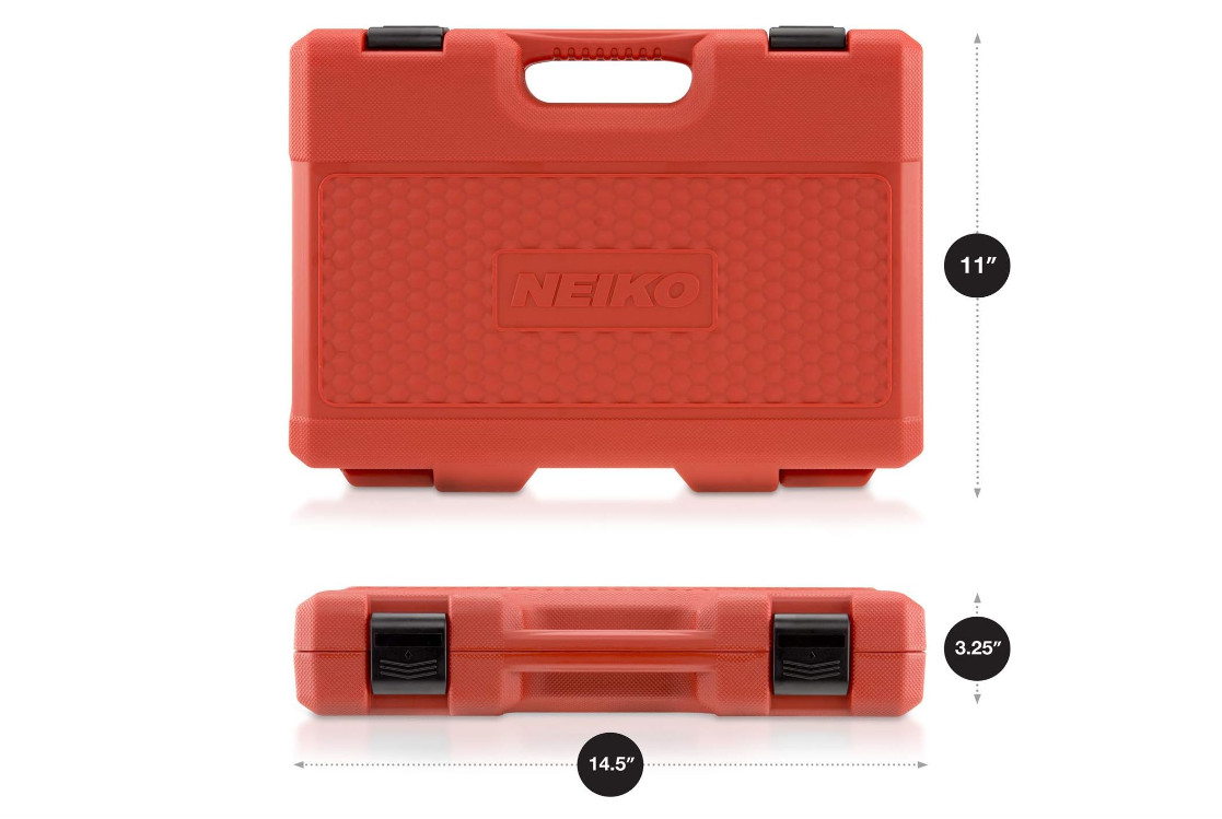 Neiko 1/2″ Drive Master Impact Socket Set, SAE (3/8″-1 1/4″) & Metric (10-32mm)