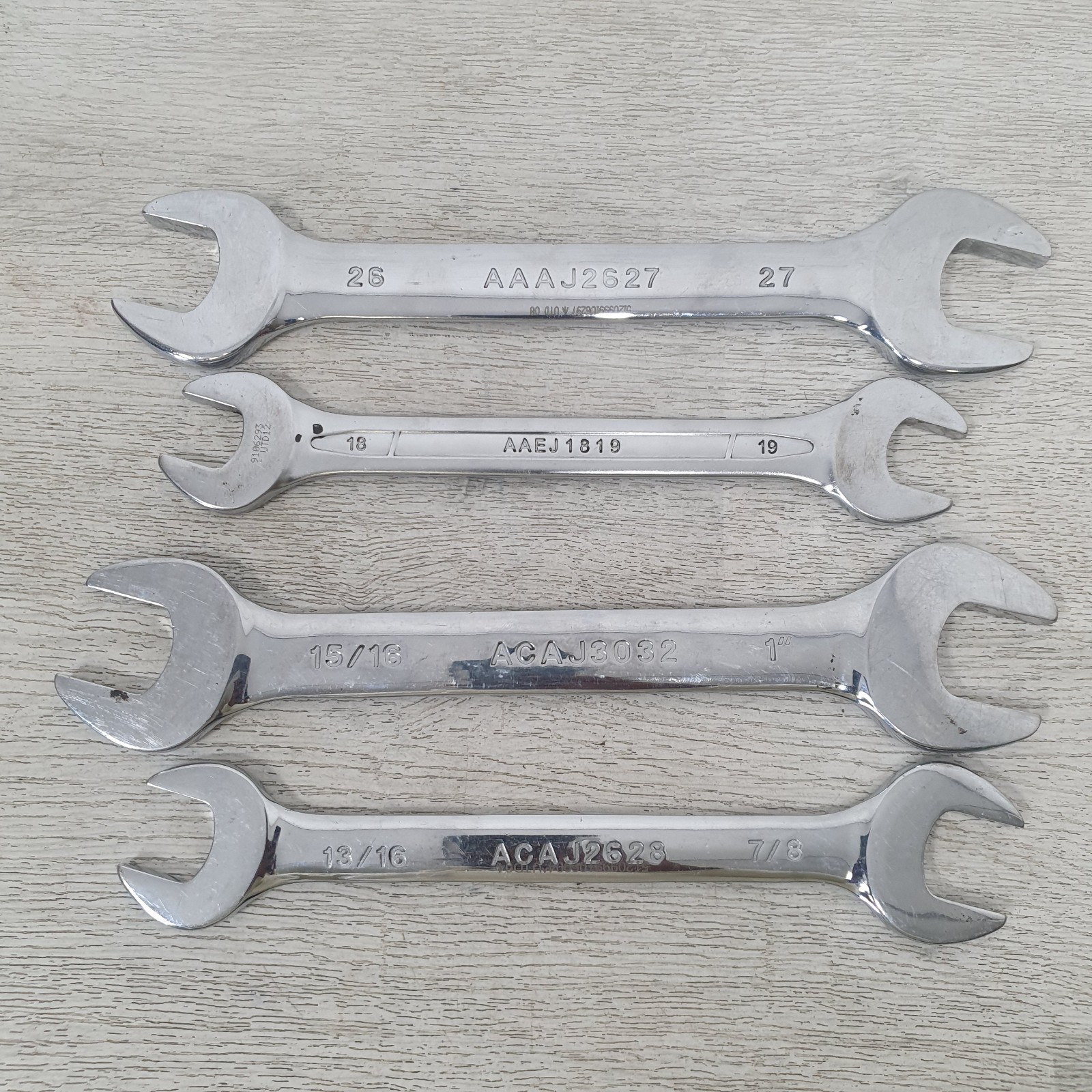 4 x Toptul Double Open Ended Spanners Metric and Imperial Mixed Bundle – B7