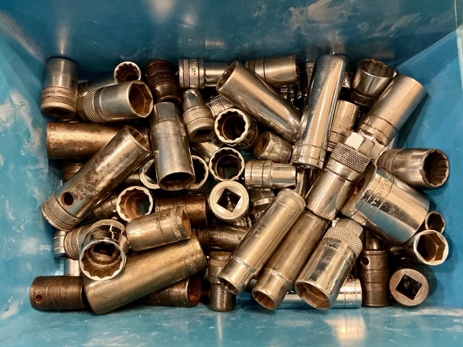 S-K Sockets, Lot Of 105 Sockets, `1/4, 3/8 & 1/2” Drive, Standard, Deep, Impact