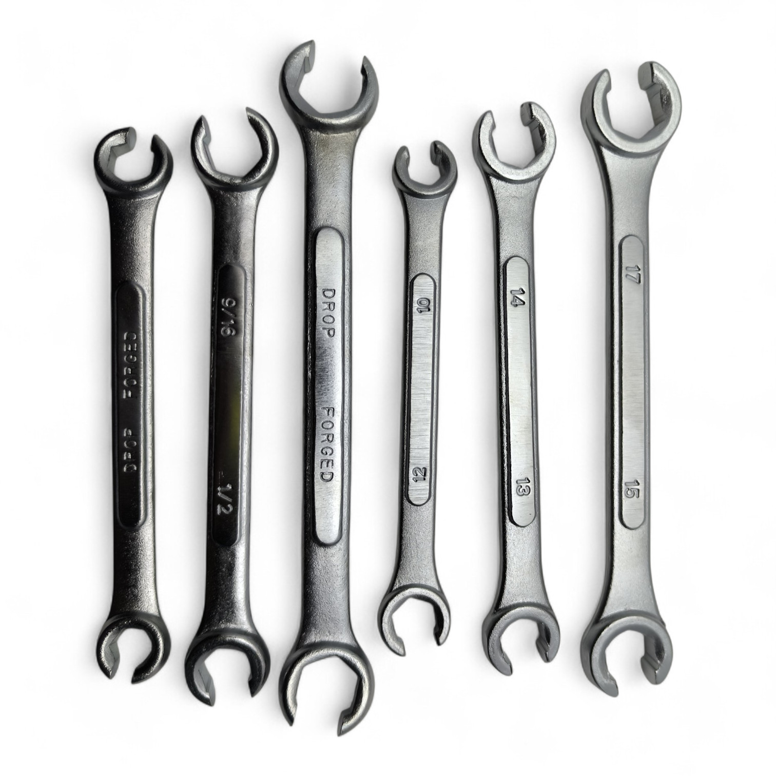 6 pc Flare Nut Wrench Set Metric and SAE Open End Wrench kit Line Disconnet tool