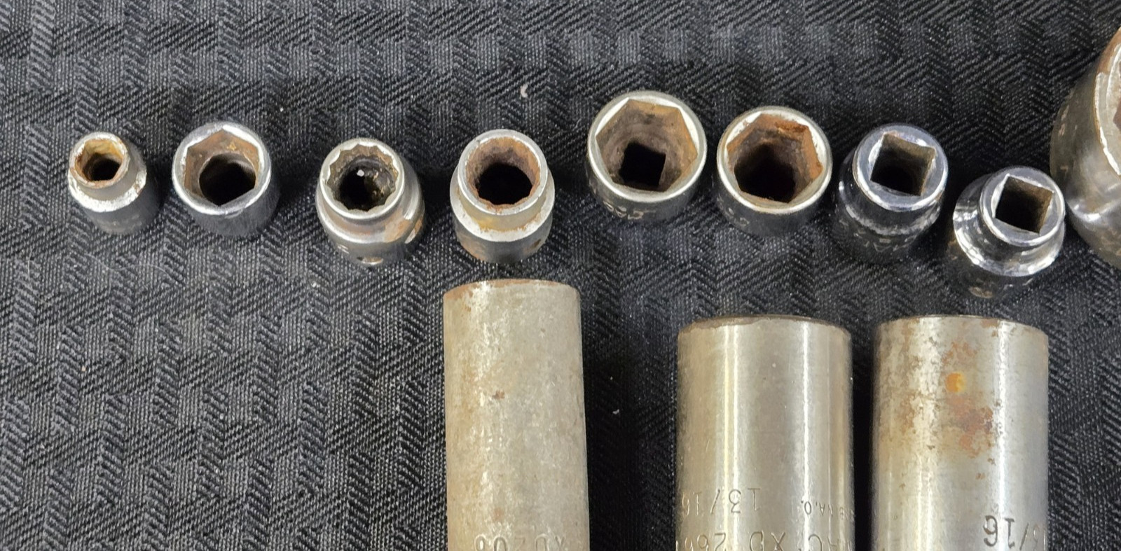 MAC Tools Lot Of 13 Sockets Made In USA, 1/4″, 3/8″ and 1/2″ Drive