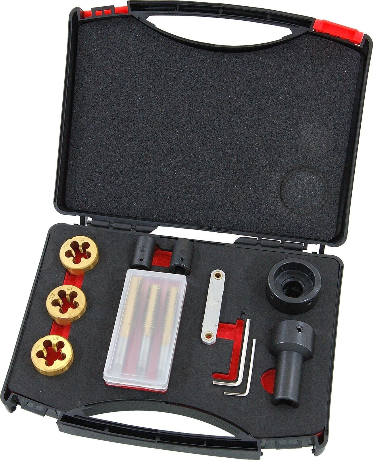 TAP AND DIE SET for WHEEL NUTS BOLTS & STUDS M12x 1.25mm M12x 1.5mm M14x 1.5mm