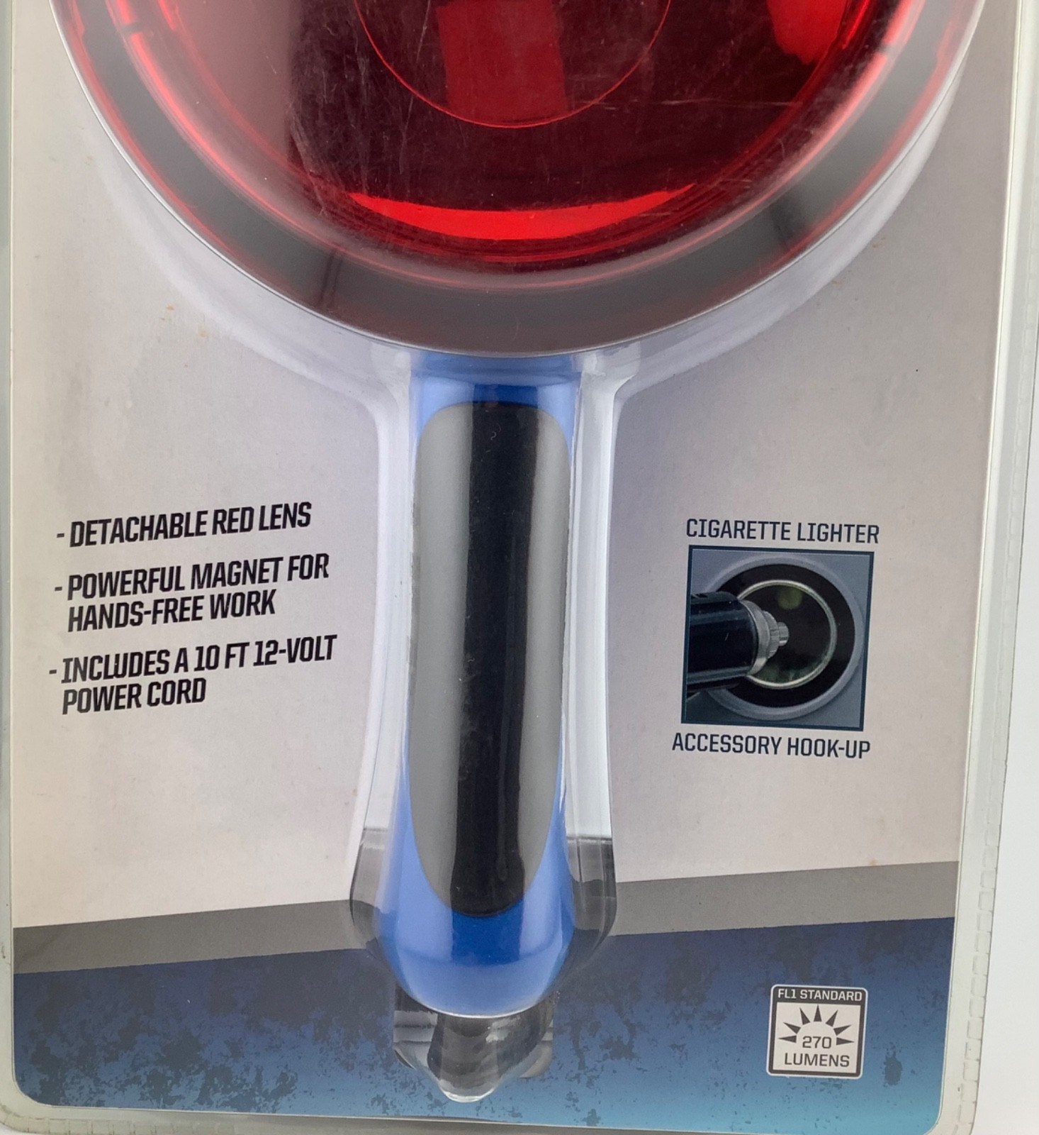 Peak 270 Lumens Spotlight Detachable Red Lens Corded New Packaging Shelf Wear