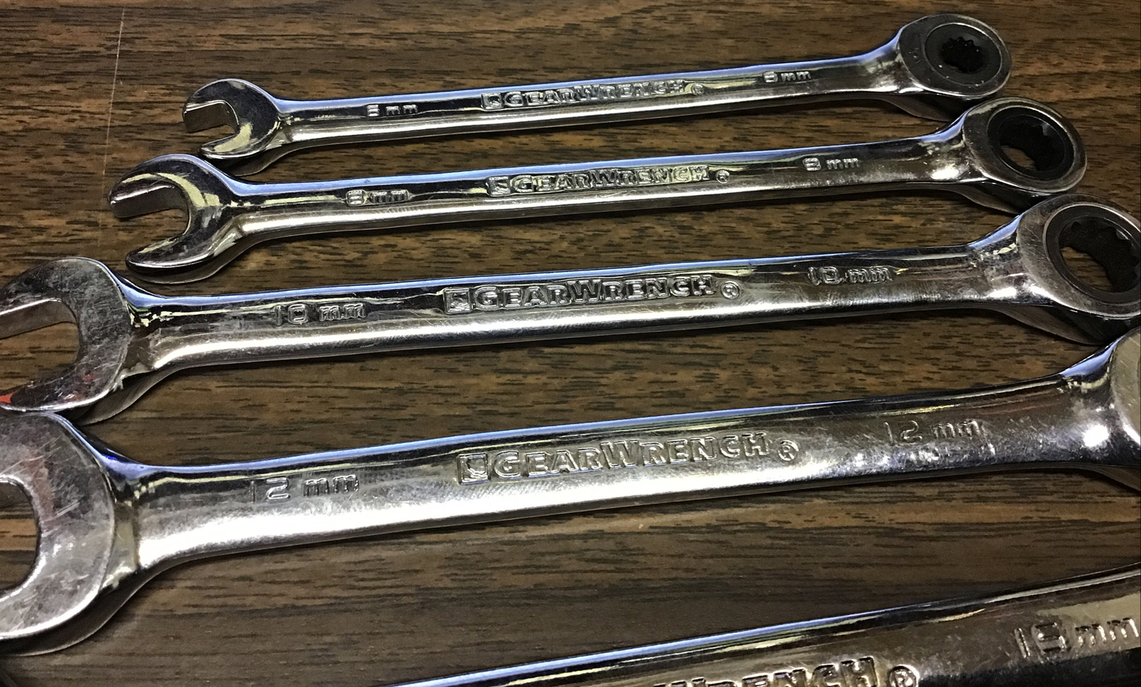 LOT – GearWrench Combination Wrench/Ratchet Millimeter Set (Check Description)