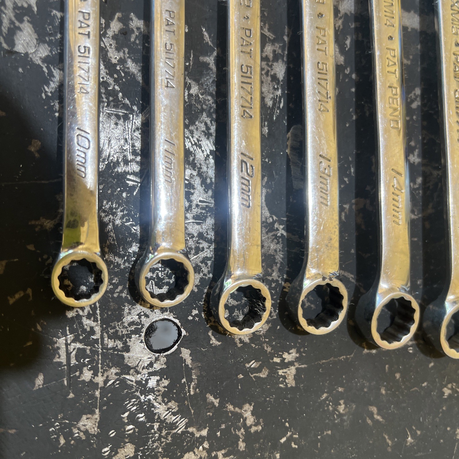 Snap-on 10pc 12pt Metric Flank Drive Plus Combination Wrench Set SOEXM710