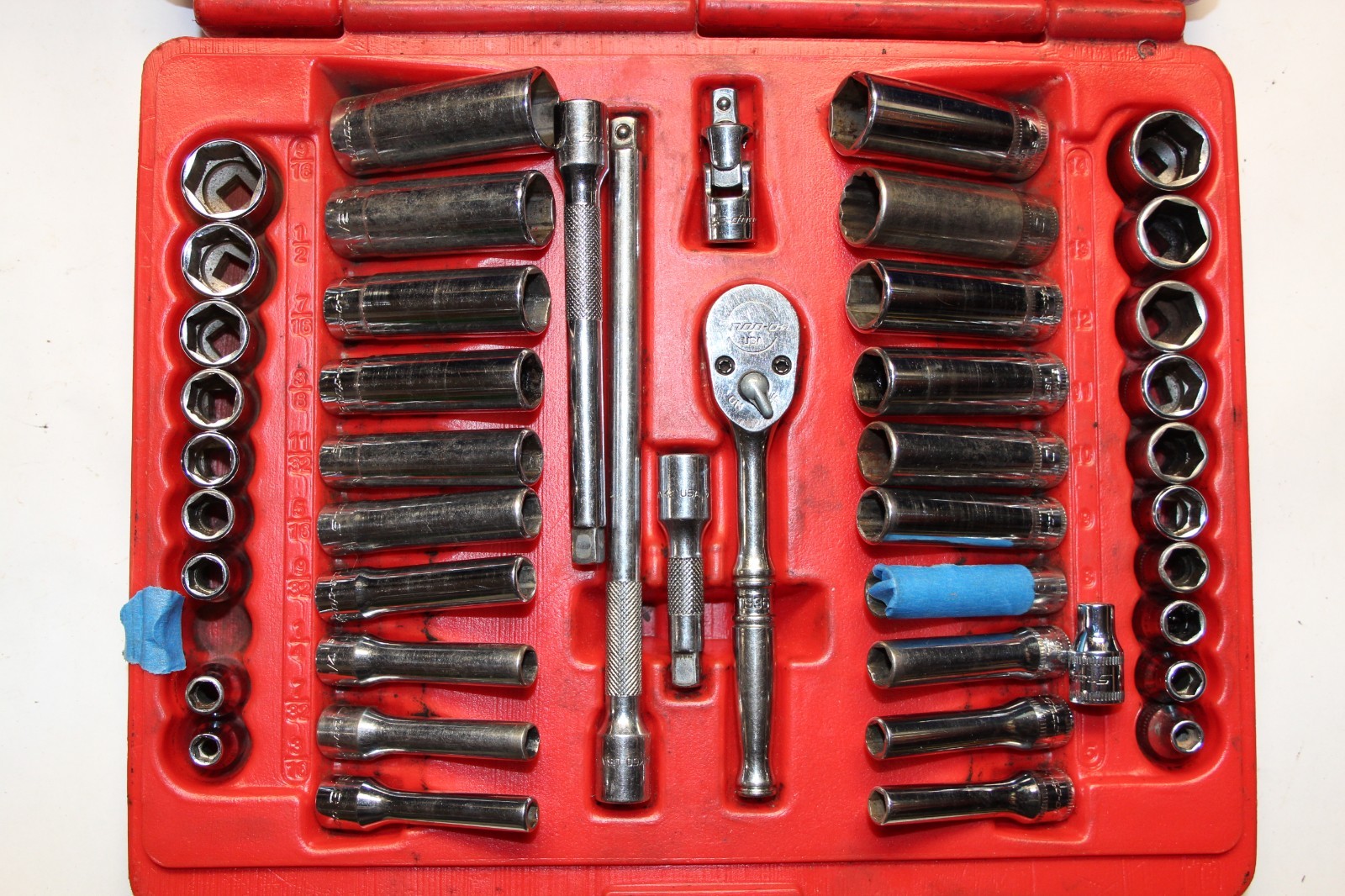 Snap-On Tools 1/4″ Drive 6-Pt General Service Set USA + SOME MISSING + EXTRAS