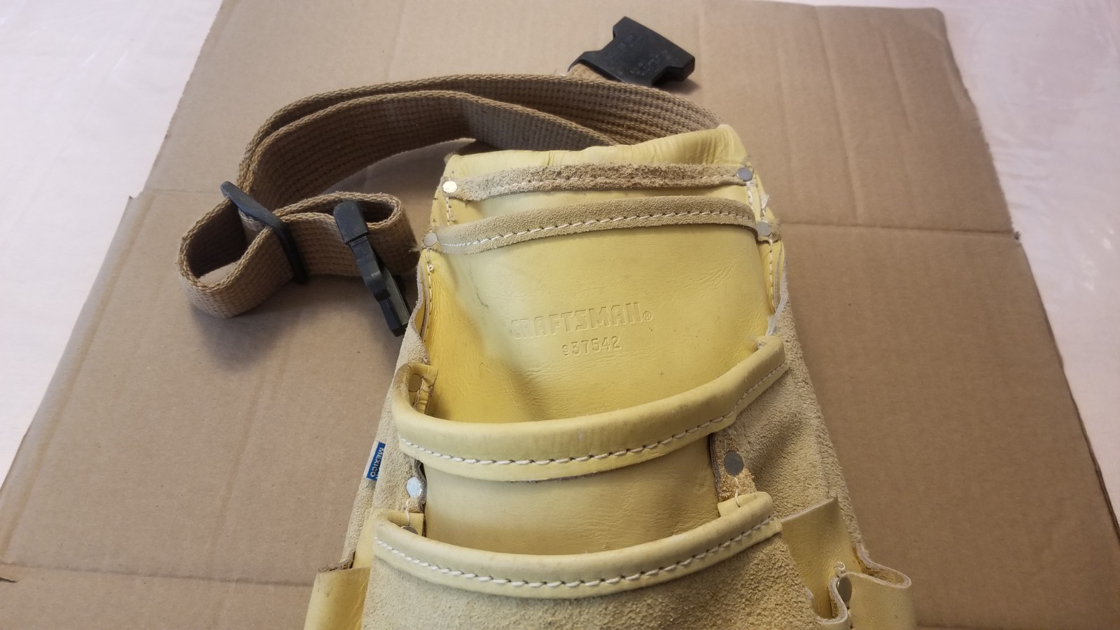 Vintage Craftsman 9_37542 Leather Utility Nail Tool Bag , VGC