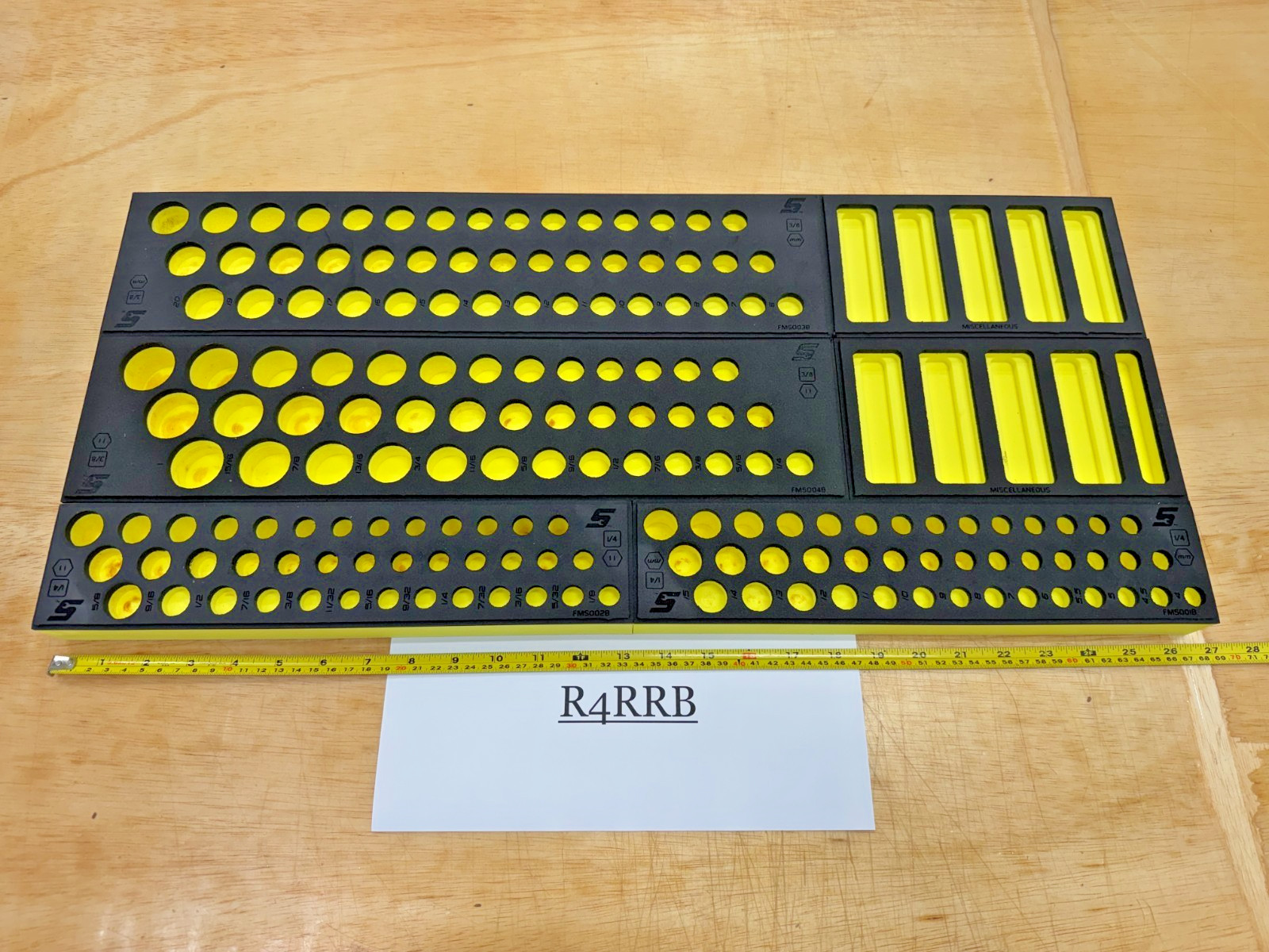 Snap-on Tools NEW HIVIZ 4pc FOAM TRAYS for 1/4″ + 3/8″ Drive METRIC SAE Sockets