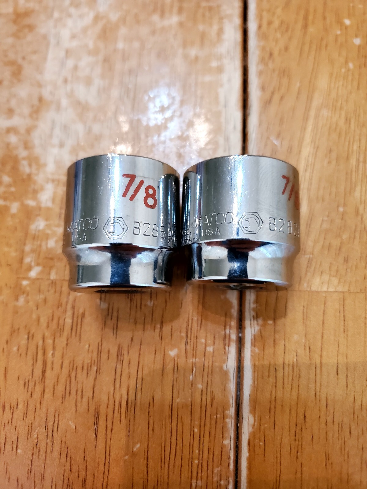 Matco Tools 3/8″ Drive 7/8″ 6&12PT SAE Shallow Chrome Sockets Lot Of 2