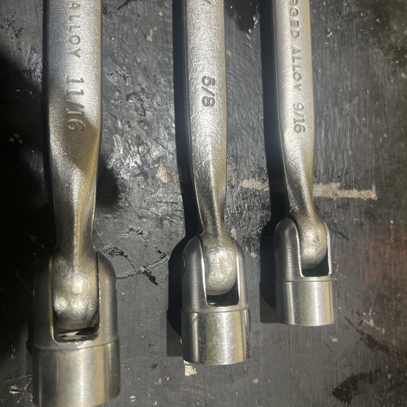 Vintage Easco USA SAE Saltus Flex Socket End Wrenches 9/16-5/8-11/16