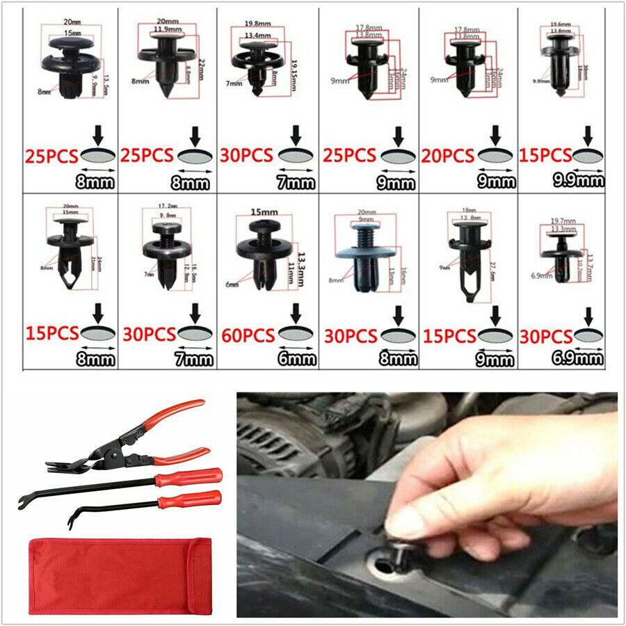 320 Pcs Automobile Plastic Fasteners Clips+3*Fastener Remover Plier Repair Tools