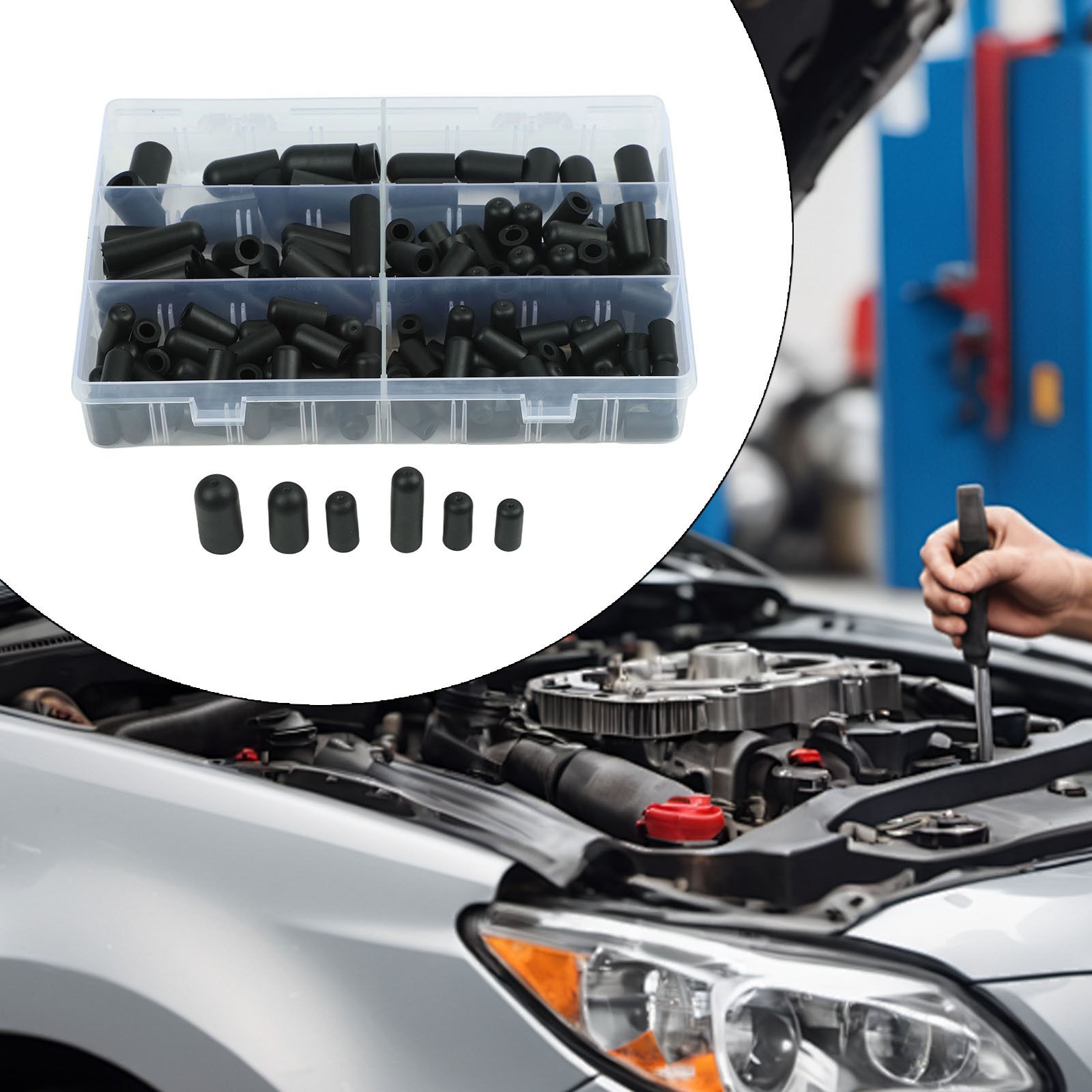 160 PCS Carburetor Vacuum Dust Cover Set Rubber Intake Covers Multiple Sizes