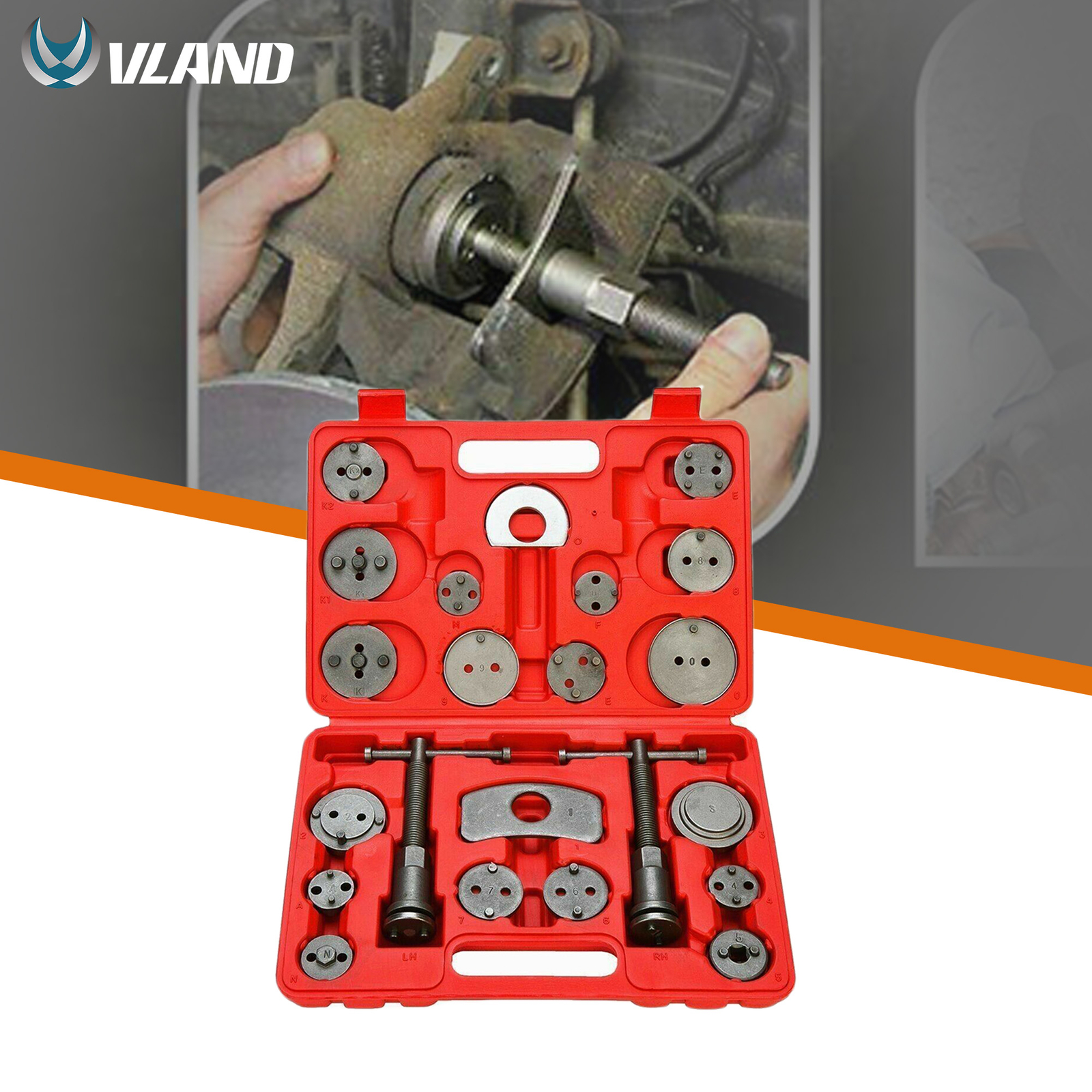 Widely used Disc Brake Caliper Piston Pad Wind Back Tool Set for Car Auto 22 pcs