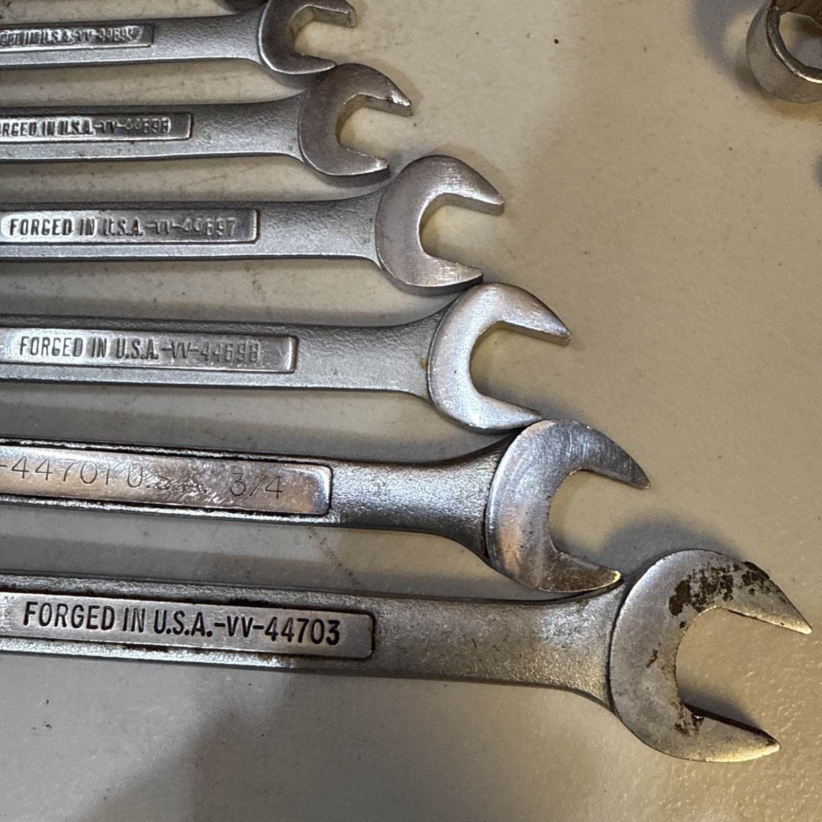 USA Made Craftsman 10 piece SAE Combination Wrench Set -VV- 7/8” To 5/16”