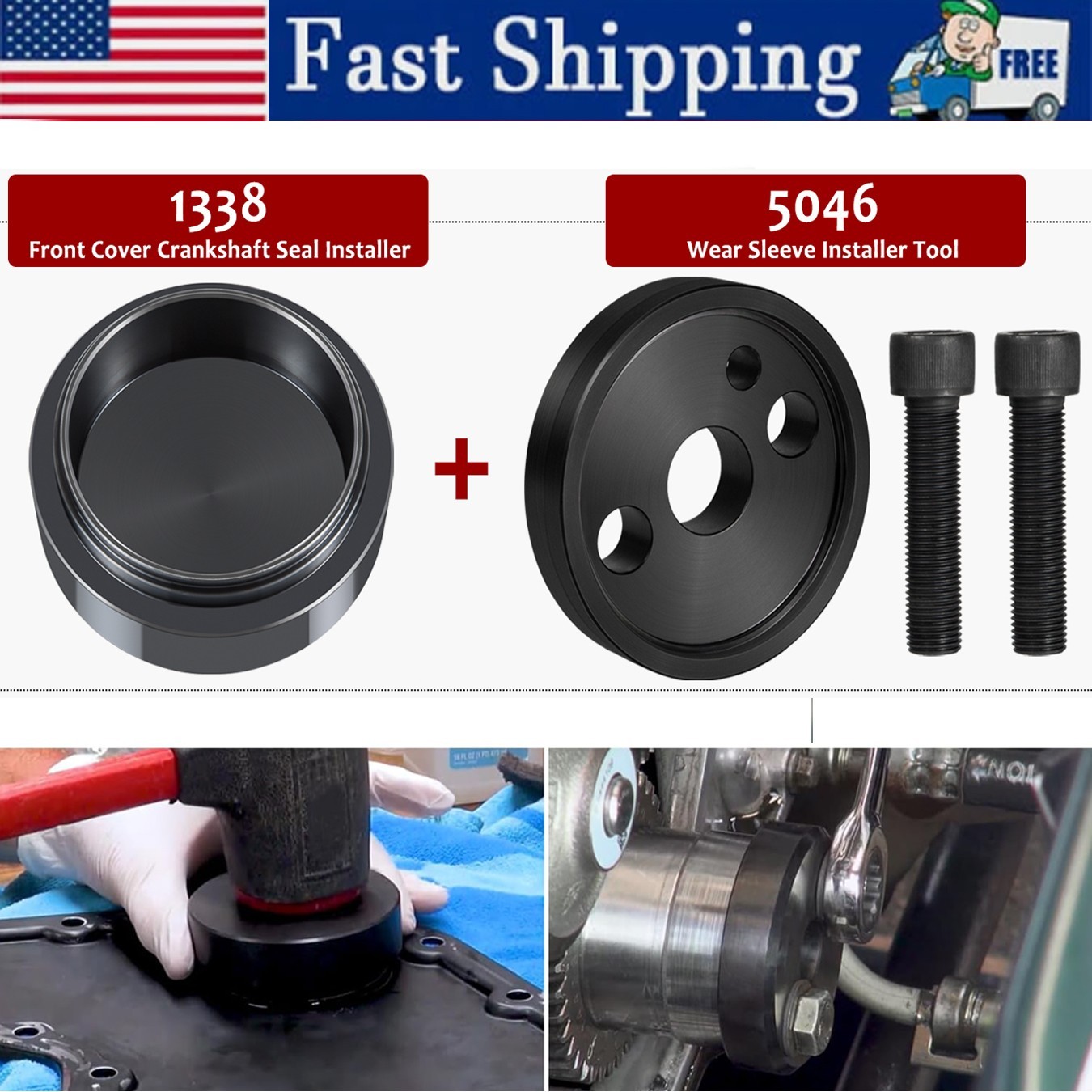 Front Cover Crankshaft Seal & Wear Sleeve Installer Tool Kit For Dodge Cummins 3