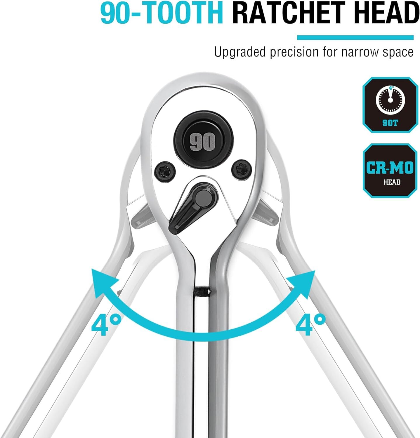 DURATECH 3/8″ Drive Extendable Ratchet Handle 90-Tooth Quick-Release Reversible