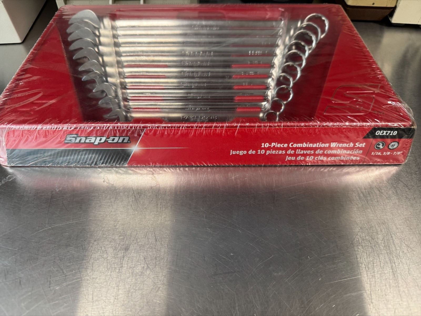 New Snap-on OEX710 10-pc 5/16″ – 7/8″ 12-Point Combination Wrench Set