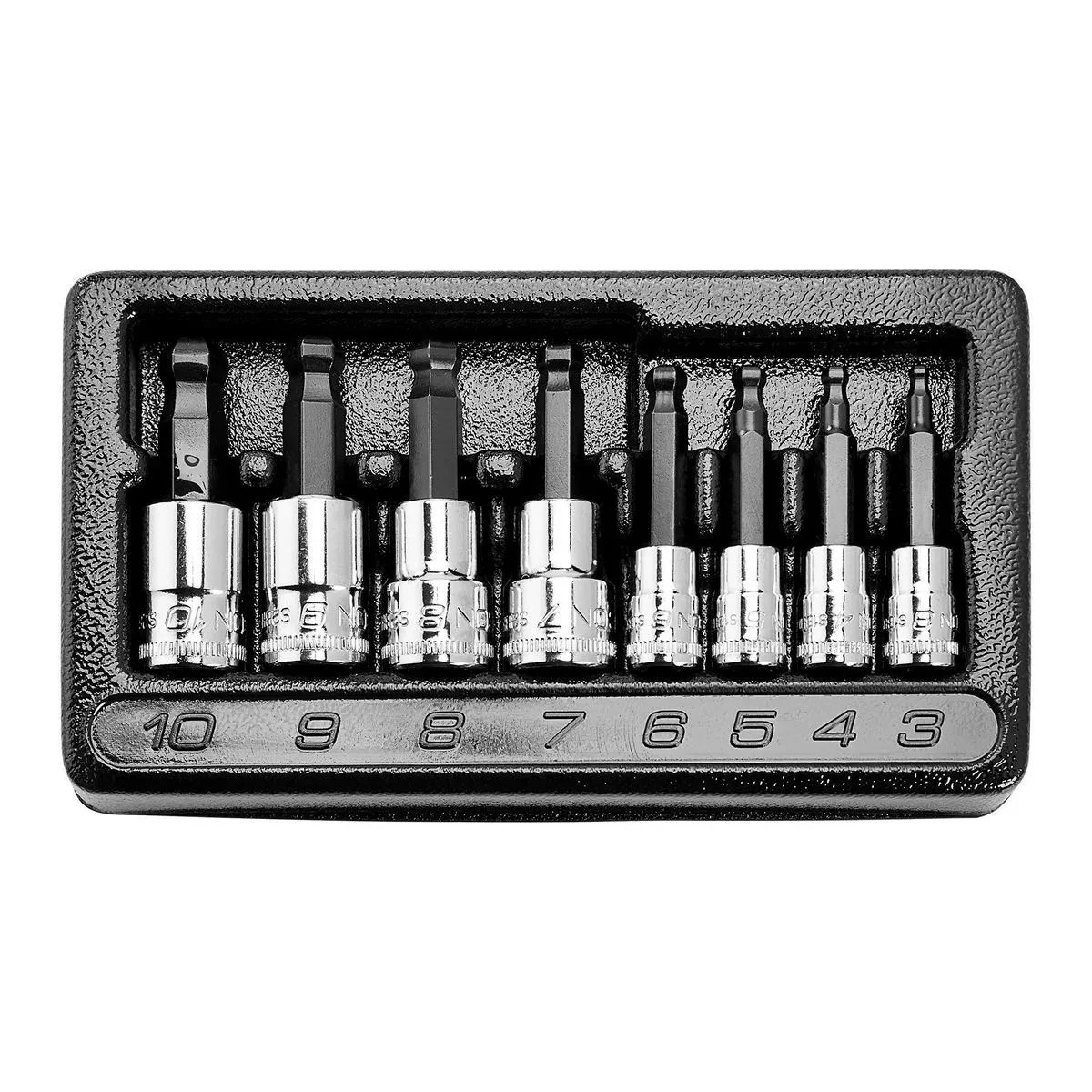 New ICON 1/4″ & 3/8″ Drive Professional METRIC Ball Hex Bit 8 pc. Socket Set