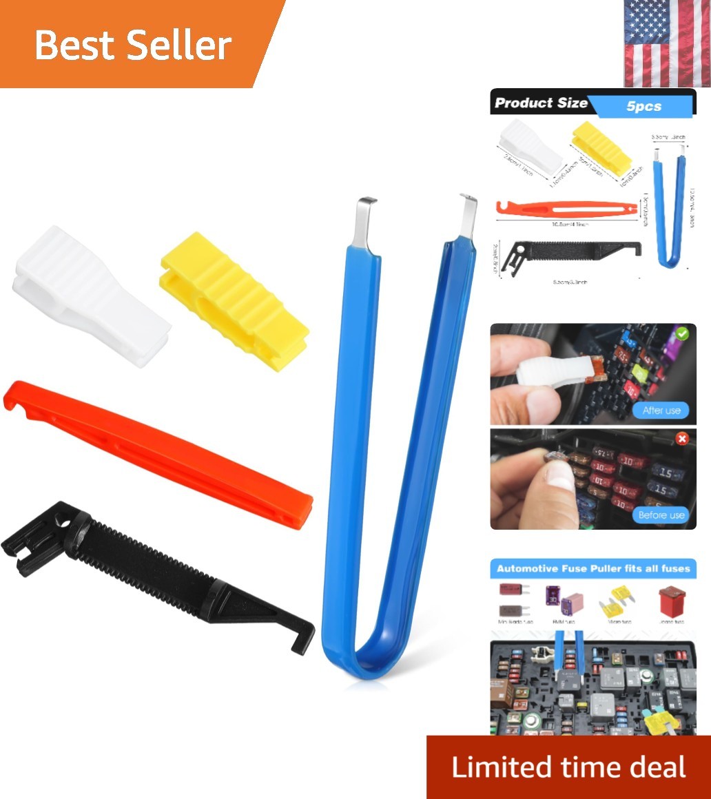 5 Pcs Fuse Puller, 5 Sizes Automotive Fuse Puller Tool, Plastic Fuses Removal…