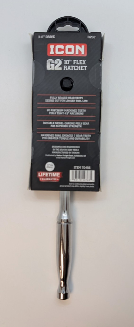 ICON G2 3/8″ Drive 10″ Flex Ratchet – R2SF – 70456 – NEW IN PACKAGING!