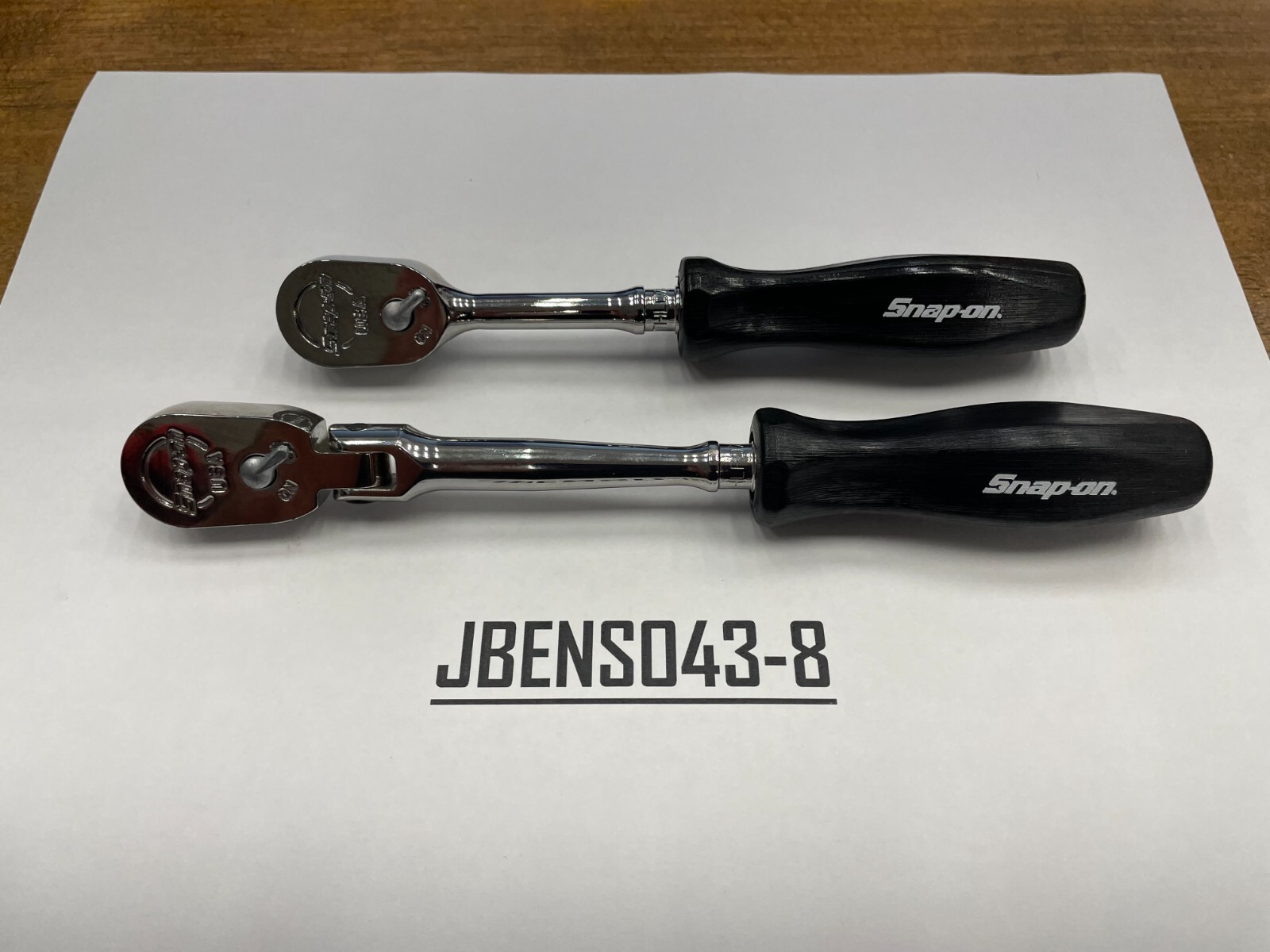 Snap-on Tools USA NEW 2pc BLACK 1/4″ Drive Hard Grip Fixed & Flex Ratchet Set