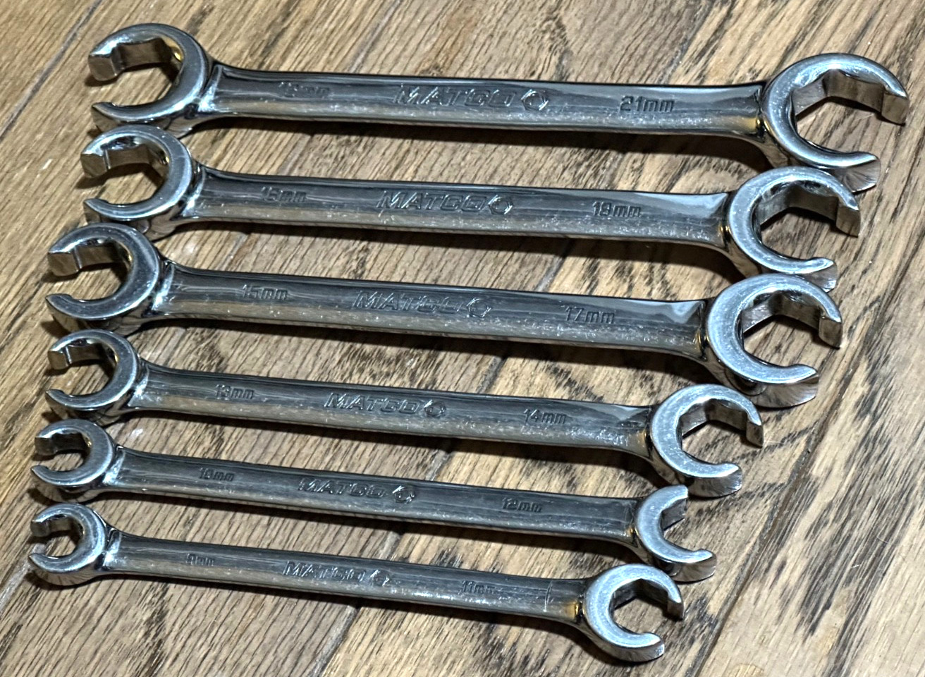 🇺🇸 Matco Tools Metric Flare Nut Line Hose Double Wrench Set Lot 6PT Offset USA