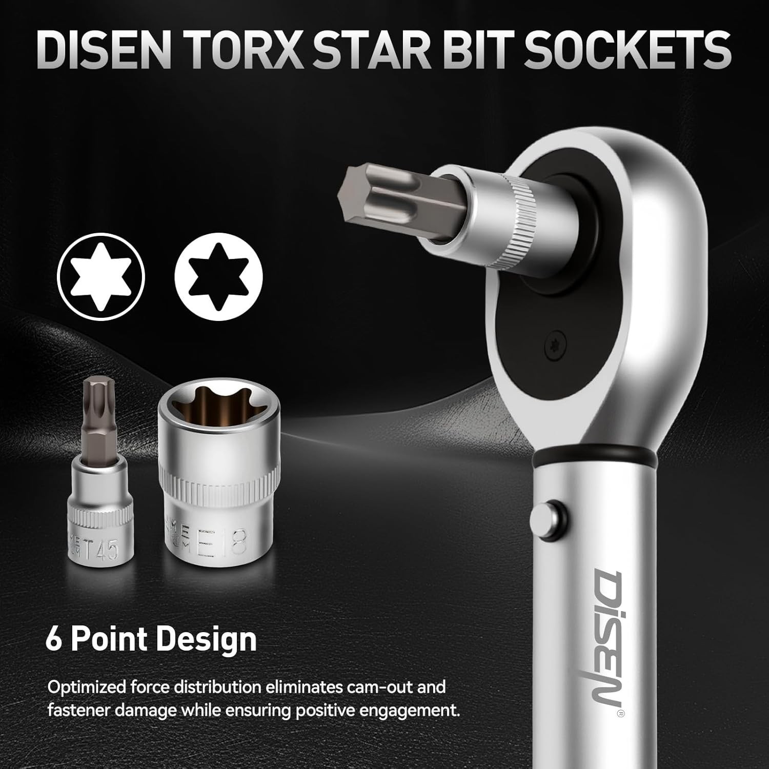Drive Male Female Torx Star Bit Socket E-Socket Set Handheld Tool 34Pcs For Car