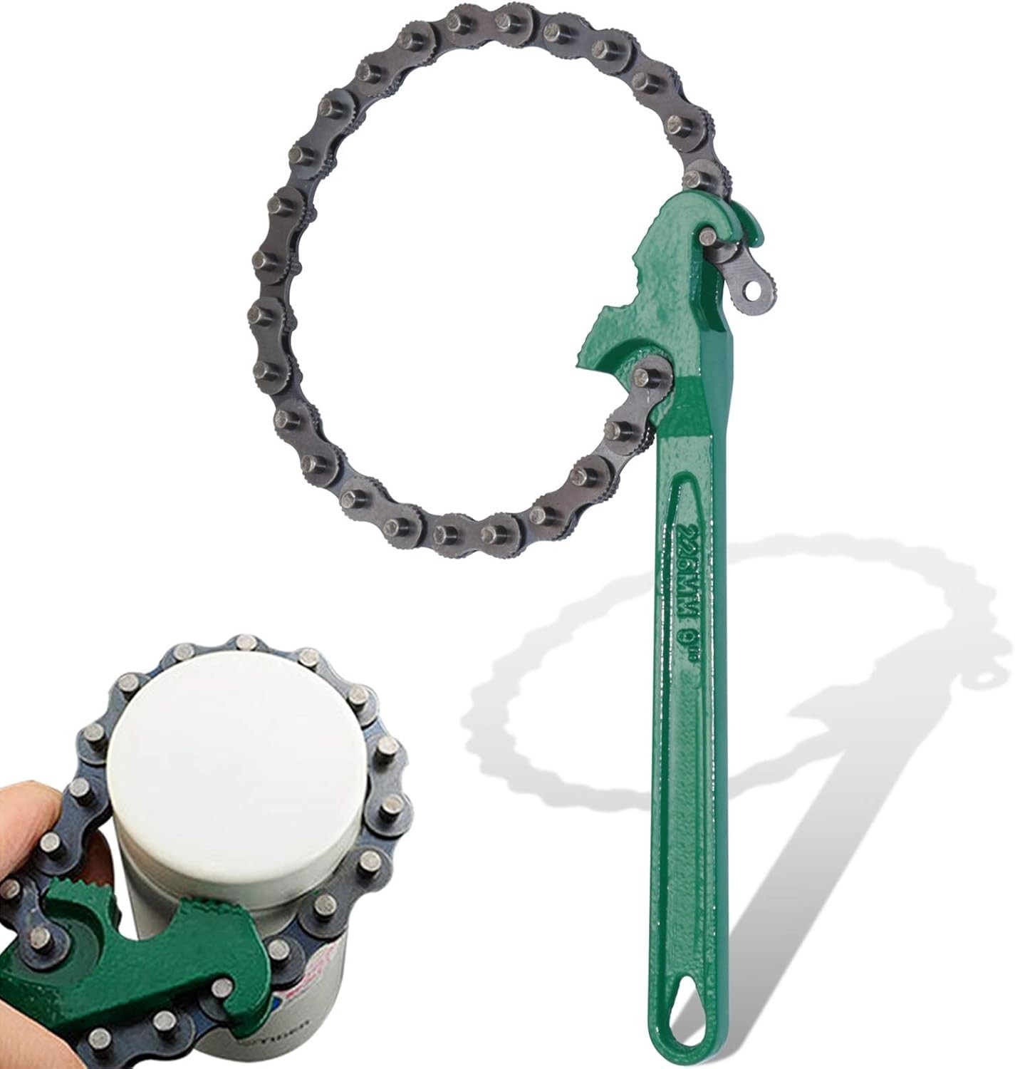 9in. Heavyduty Ratcheting Chain Wrench Reversible Oil Filter – Fit Max 5in D…