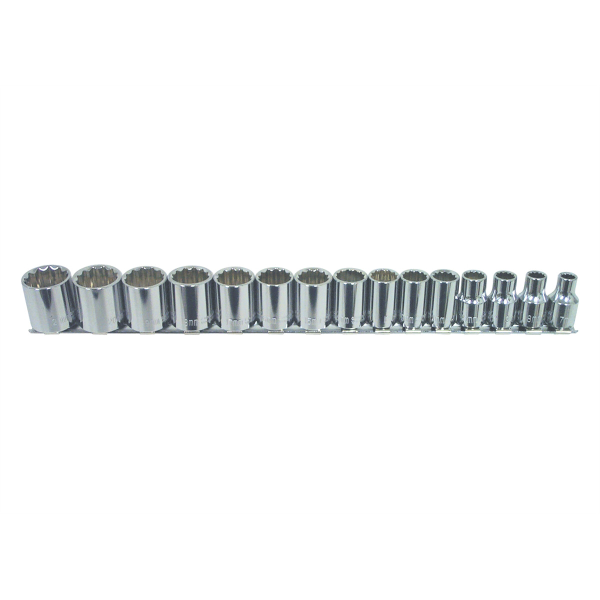 K-Tool 27501 15-pc 3/8″ Drive 12-Point Shallow Metric Socket Set