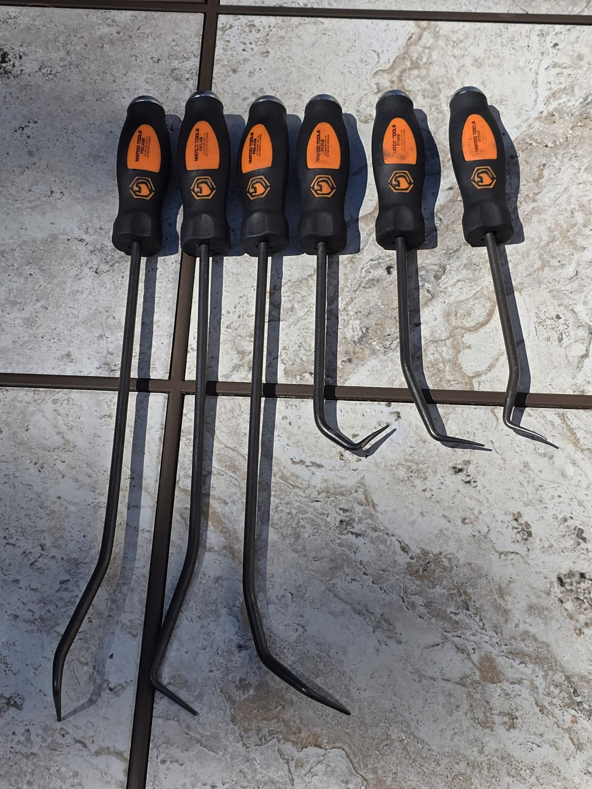 Matco Tools 6 Piece Heavy Duty Radiator Hook and Pick Set – Orange Handles