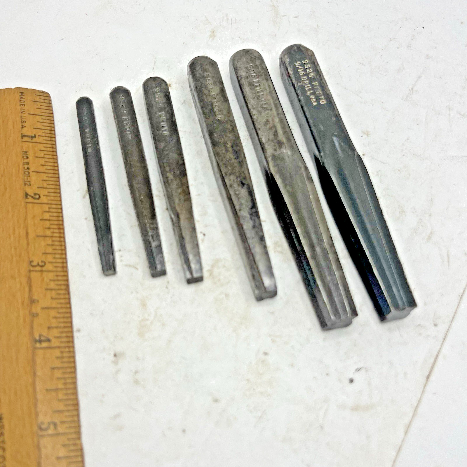 Vintage Lotf (6) Proto Tools Flute Screw & Pipe Extractor-Puller Tool Set (USA)