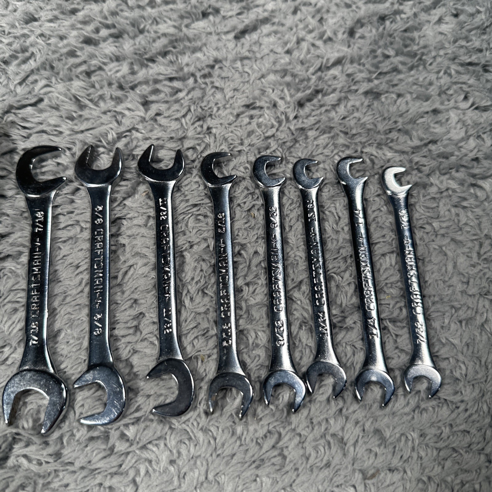 Vintage Sears Craftsman 8 Piece Open End Ignition Wrench Set 9 4306