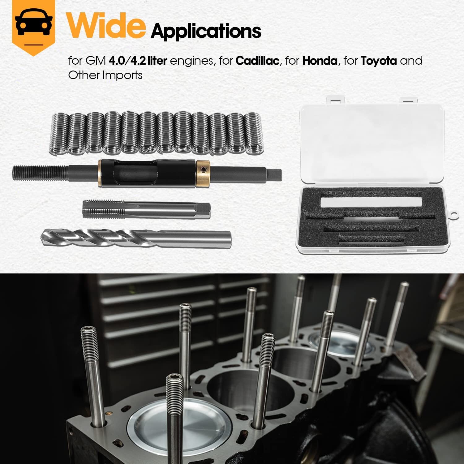 M11 x 1.5 Head Bolt Thread Repair Kit 35119S for Honda Toyota Ford GM Nissan KIA