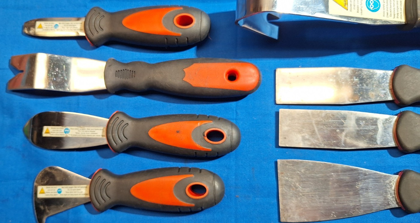 Blue Point 8 piece Knife blade, scraper, V & U Blade door panel tools