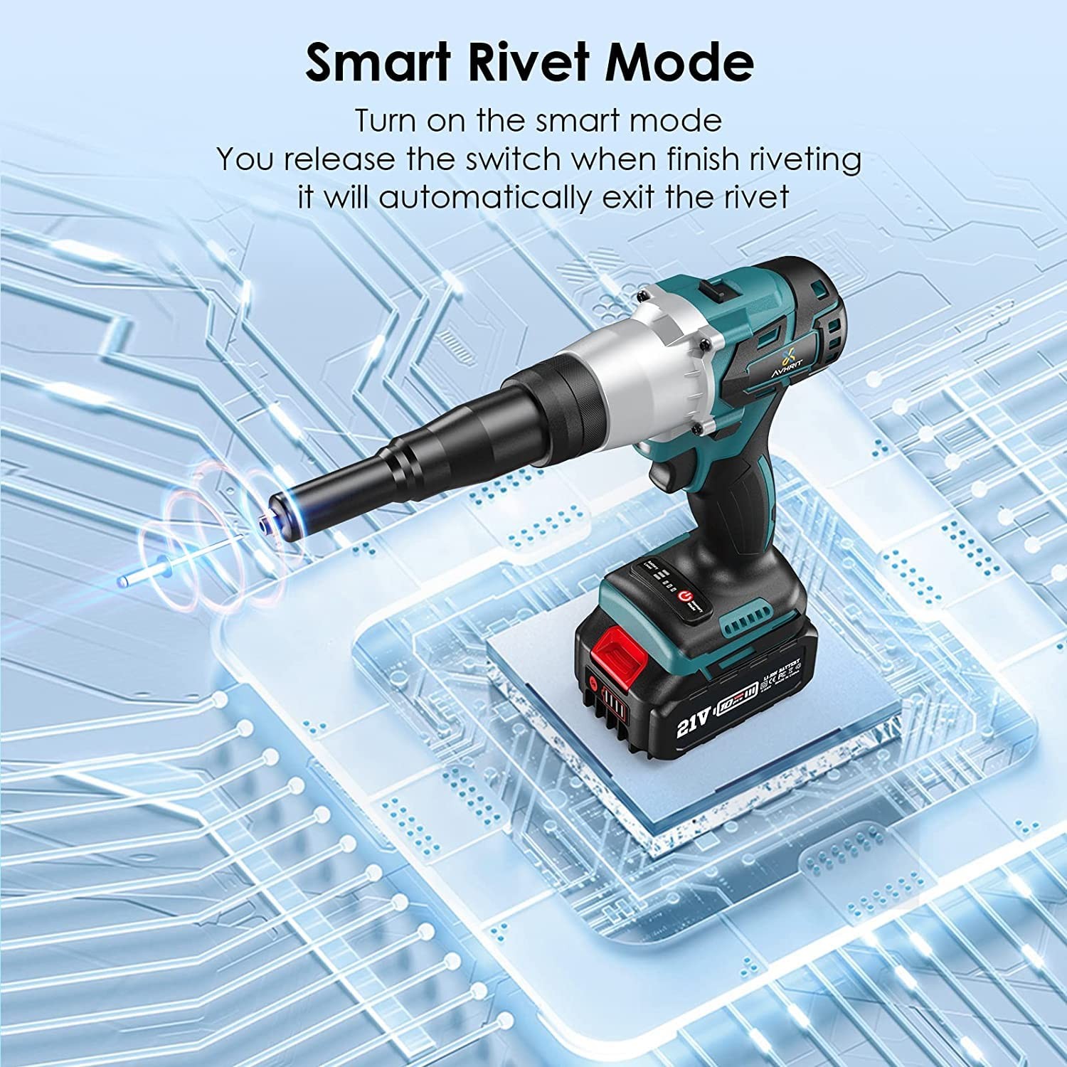 2-IN-1 Cordless Rivet/Rivet Nut Tool Electric Rivet Gun For Nuts(10/24″,…